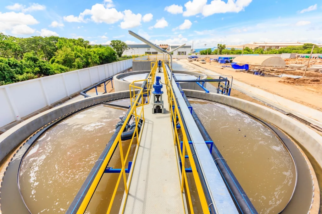 Clarifier Tank At Industrial Water Treatment Plant